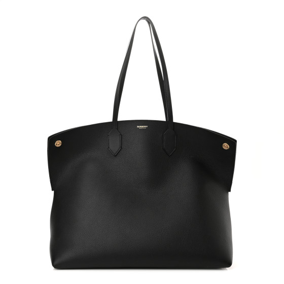 BURBERRY Calfskin Large Society Tote Black