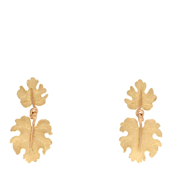 BUCCELLATI 18K Yellow Gold Oak Leaf Drop Earrings