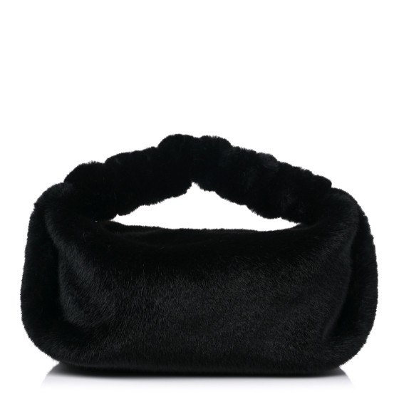 ALEXANDER WANG Faux Fur Small Scrunchie Bag Black