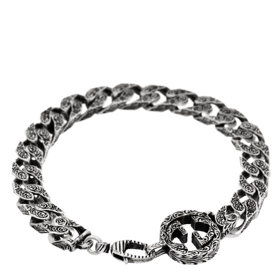 GUCCI Sterling Silver Interlocking G Chain Bracelet
