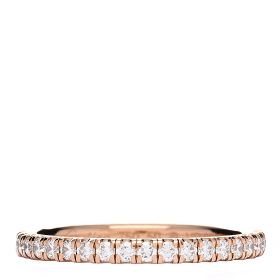 CARTIER 18K Pink Gold Diamond 2mm Étincelle de Cartier Wedding Band Ring 50 5.25