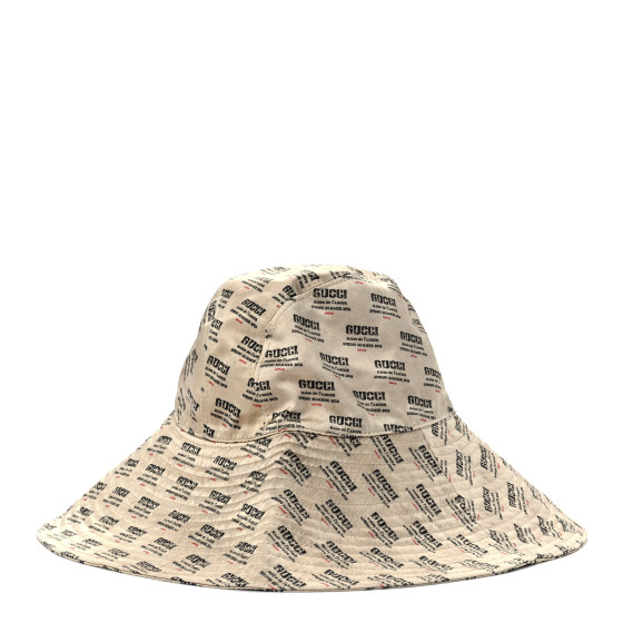 GUCCI Silk Stamp Print Bucket Hat