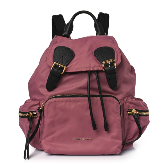 BURBERRY Nylon Medium Rucksack Backpack Mauve Pink