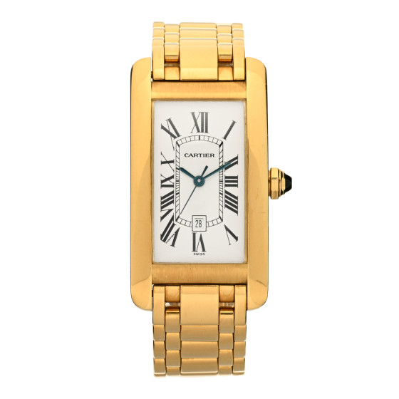 CARTIER 18K Yellow Gold 22mm Tank Americaine Automatic Watch
