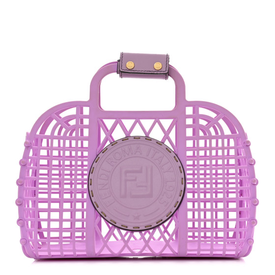 FENDI Recycled Plastic Vitello Liberty Matte Small Fendi Basket Violetta