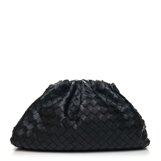 BOTTEGA VENETA Nappa Maxi Intrecciato The Pouch Oversized Clutch Black