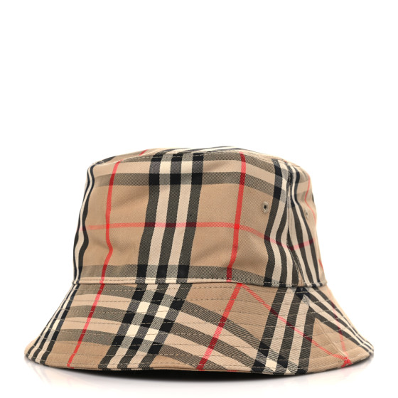 BURBERRY Technical Cotton Giant Check Bucket Hat L