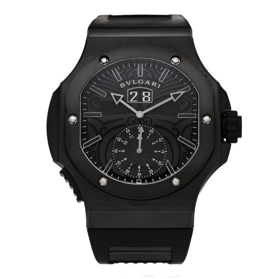 BULGARI Stainless Steel Rubber 44mm Endurer All Blacks Special Rugby Edition Automatic Watch Black 