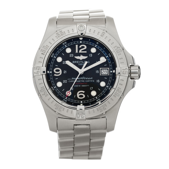 BREITLING Stainless Steel 44mm Superocean Steelfish Automatic Watch Blue A17390