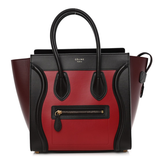 CELINE Smooth Calfskin Micro Tri-Color Luggage Micro Red