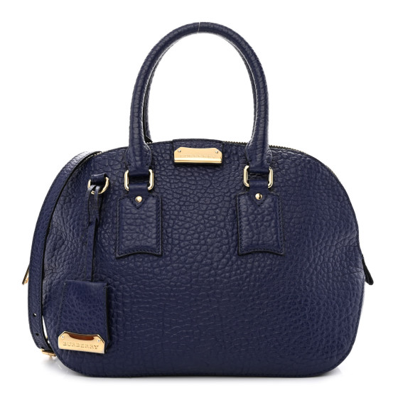 BURBERRY Heritage Grain Small Orchard Bowling Bag Navy Blue