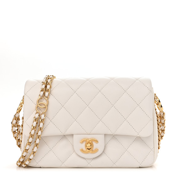 CHANEL Caviar Quilted Mini CC You Flap White