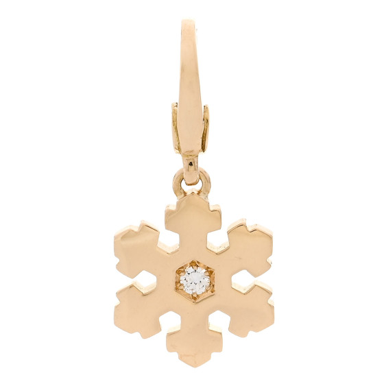 BULGARI 18K Yellow Gold Diamond Snowflake Charm