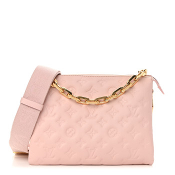 LOUIS VUITTON Lambskin Embossed Monogram Coussin PM in Rose color