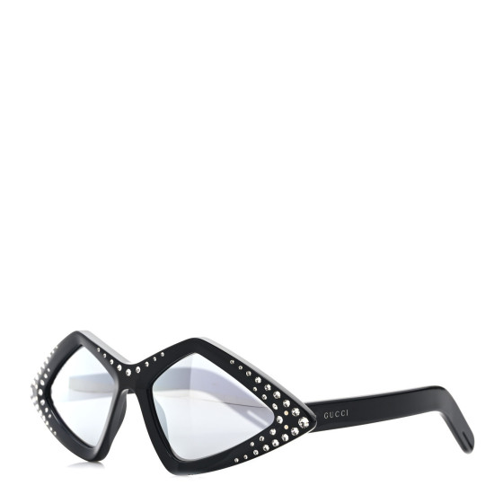 GUCCI Acetate Geometric Crystal Sunglasses GG0496S Black