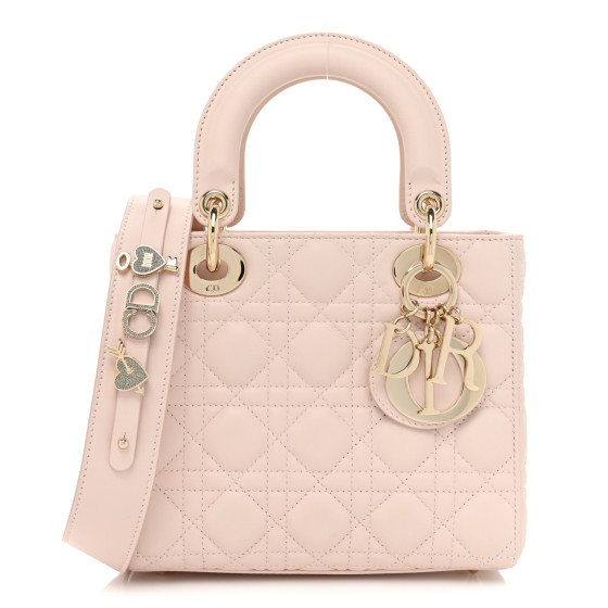 CHRISTIAN DIOR Lambskin Cannage Small My ABC Lady Dior Light Pink