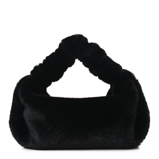 ALEXANDER WANG Faux Fur Small Scrunchie Bag Black