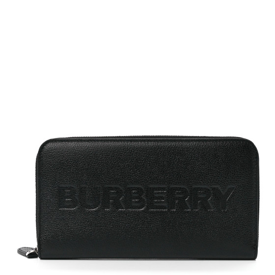 BURBERRY Soft Grain Hampshire Zip Around Wallet Black