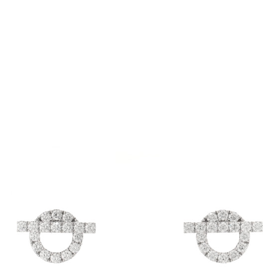 HERMES 18K White Gold Diamond Finesse Earrings