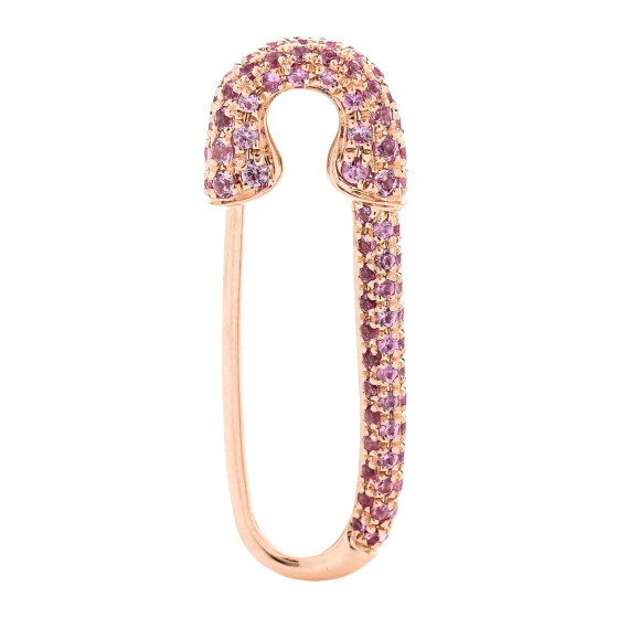 ANITA KO 18K Rose Gold Pink Sapphire Safety Pin Earring