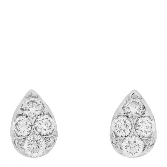 CARTIER 18K White Gold Diamond Etincelle De Cartier Earrings
