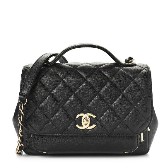 CHANEL Caviar Quilted Medium Business Affinity Flap Black