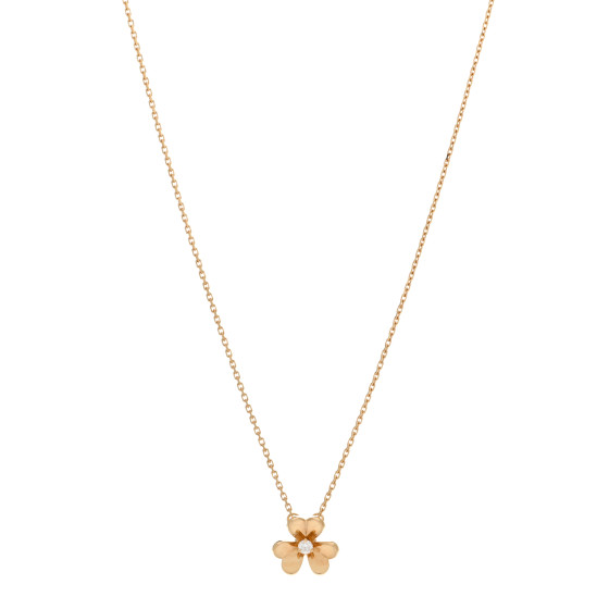 VAN CLEEF & ARPELS 18K Yellow Gold Diamond Mini Frivole Pendant Necklace