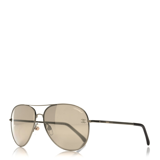 CHANEL Aviator CC Sunglasses 4189-T-Q Silver
