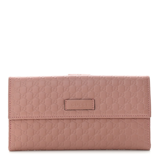GUCCI Microguccissima Continental Flap Wallet Soft Pink