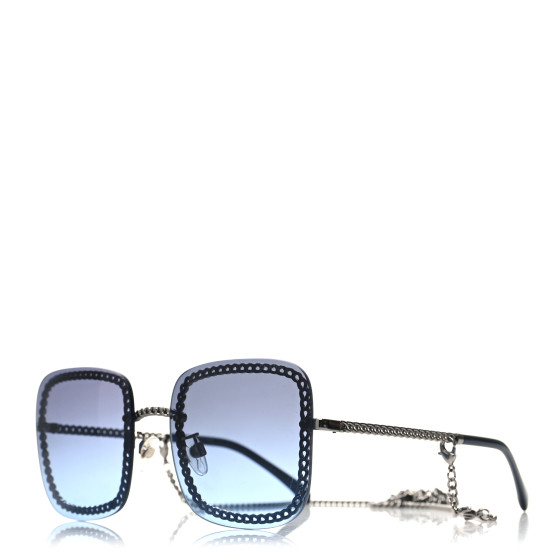 CHANEL Chain Square Sunglasses 4244 Blue